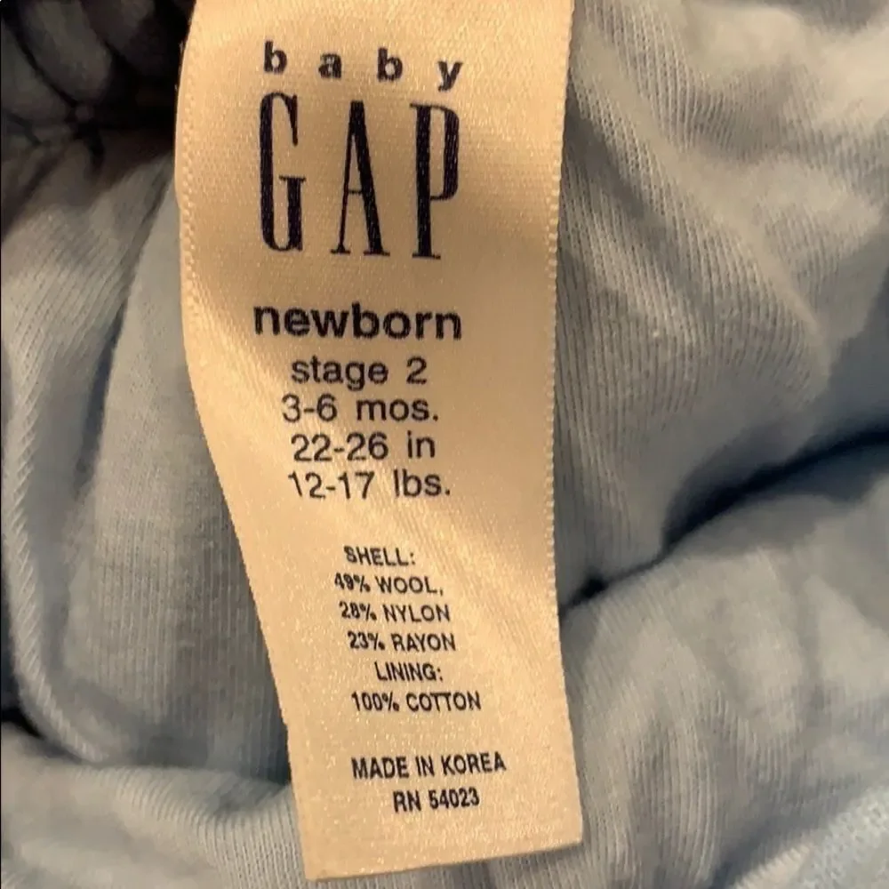 GAP baby gap 3-6 mo blue bottoms made with wool - Like-New